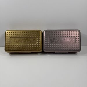 Vintage Spacemaker Silver & Gold Storage Boxes | Plastic Organizer/Case Set of 2